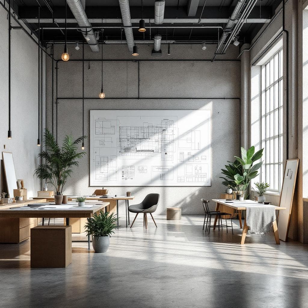 Architect working in a modern office