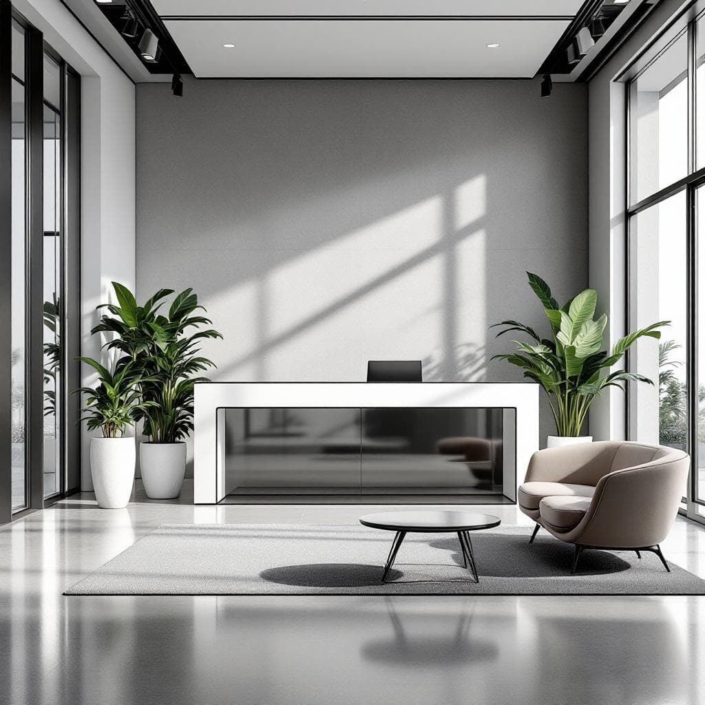 Modern office reception interior