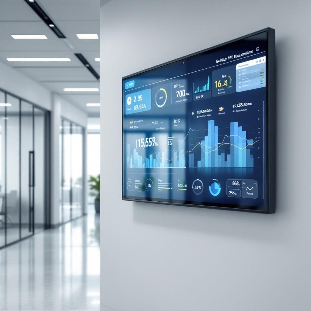 Building energy management dashboard showing real-time carbon data