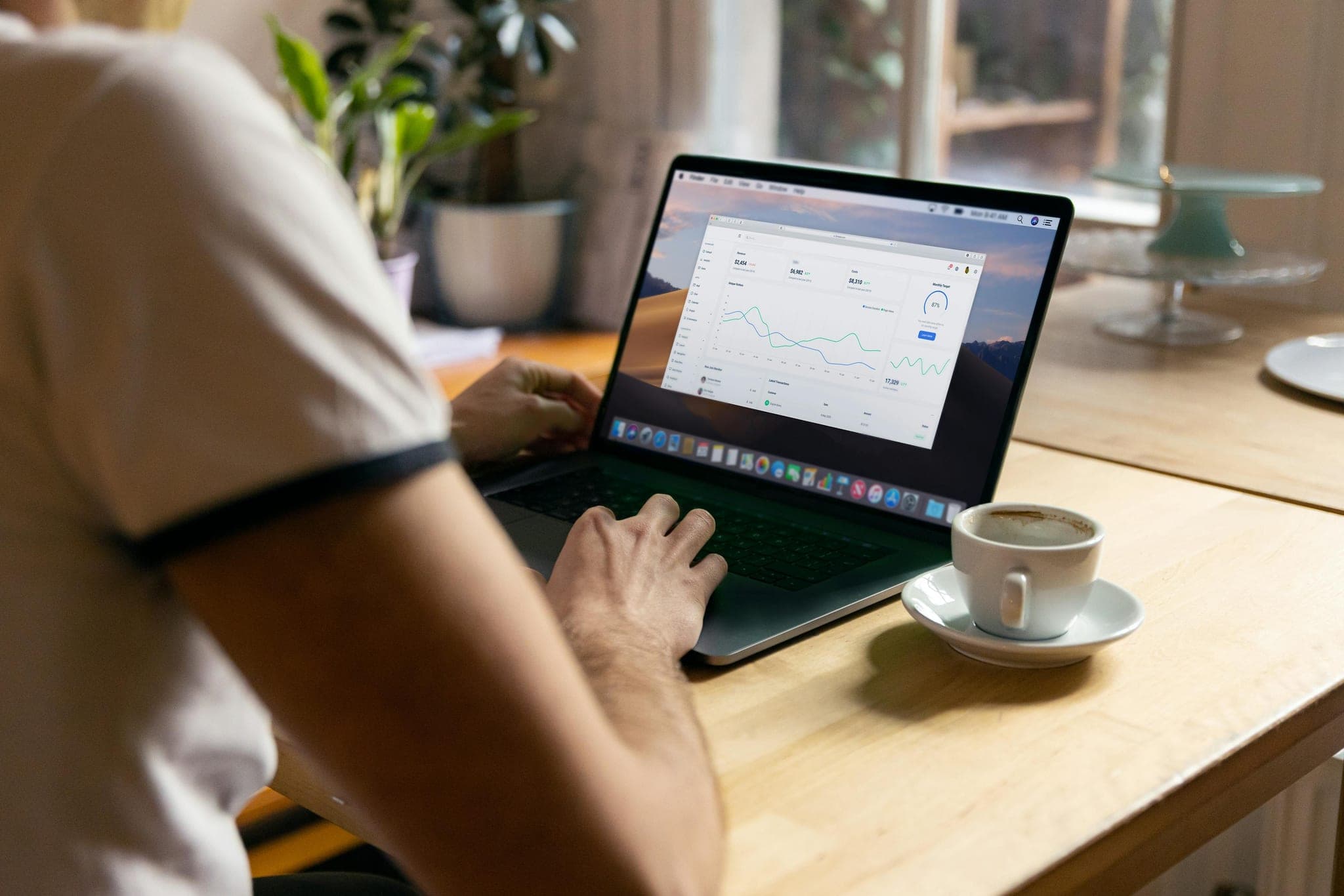 Smart building dashboard on a laptop