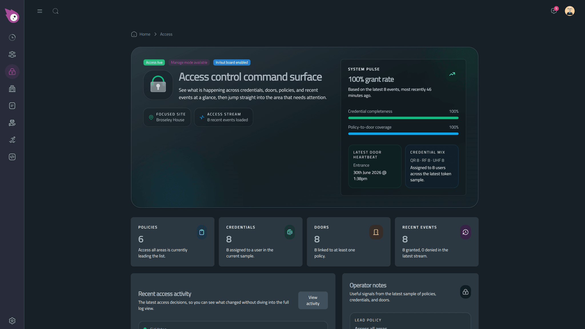 Access control built in, not bolted on screenshot